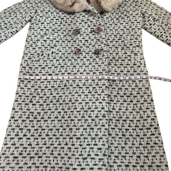 1950s Union Made Jeshiva New York Wool Tweed Coat Fur Collar Davison’s Vintage - Picture 4 of 13
